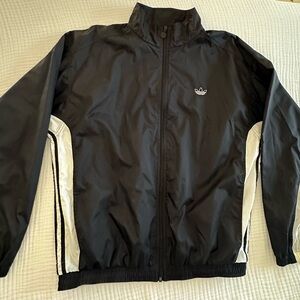 90s Vintage Adidas Black & White Track Jacket Packable
